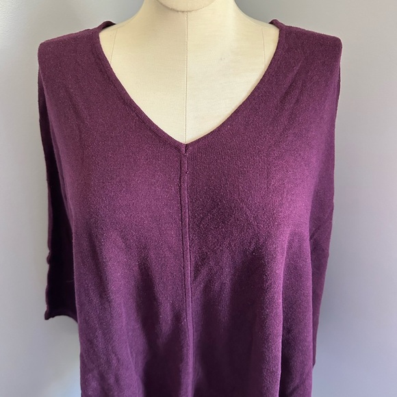 Melissa McCarthy Seven7 Maroon Sweater Cape Size 1x - Picture 2 of 8